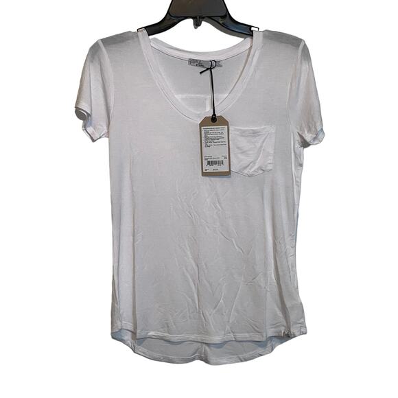 Prana Women's Foundation Short sleeve  V Neck Top white XS - Picture 1 of 6